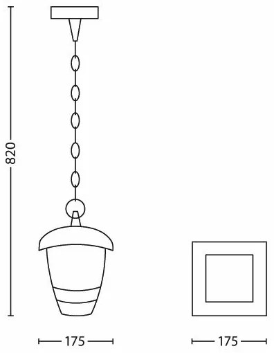 Philips 15386/30/16 - Vonkajší závesný luster MYGARDEN CREEK 1xE27/60W/230V IP44