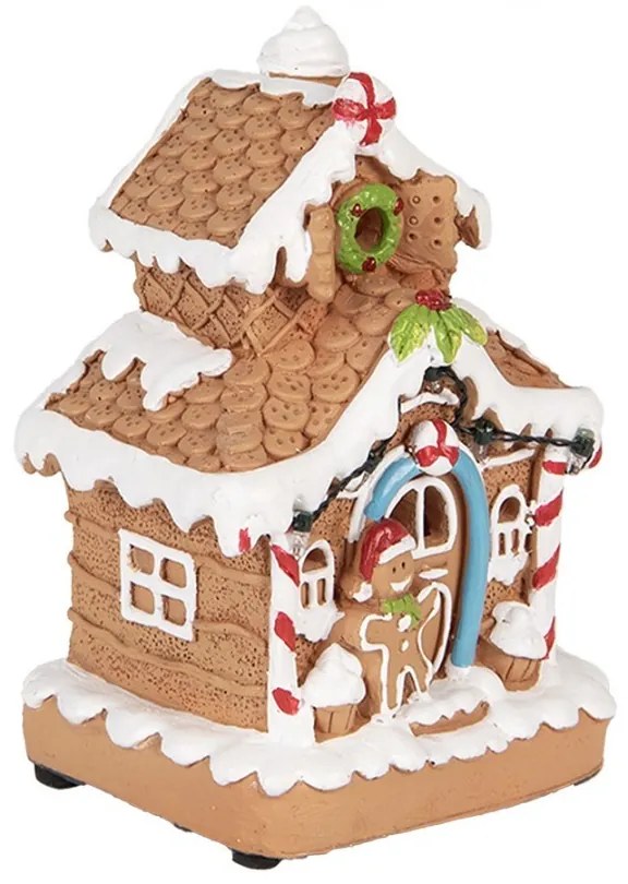 Perníkový LED domček s perníčkom Gingerbread Cotti - 11*10*17 cm/ 2xAA