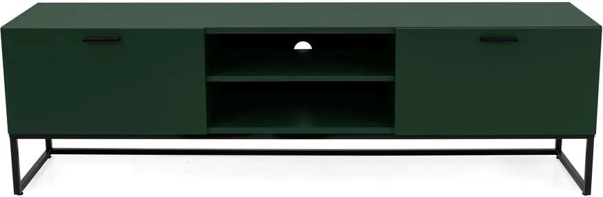 Zelený TV stolík s čiernymi kovovými nohami Tenzo Mello