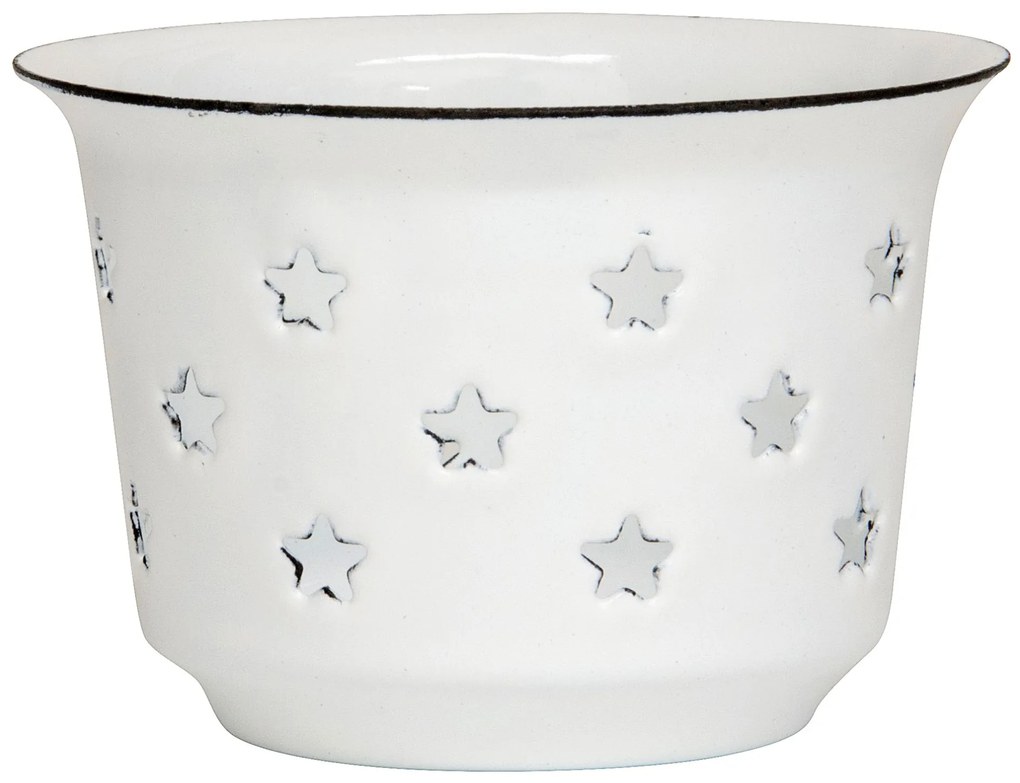 IB LAURSEN Smaltovaný svietnik Stars White