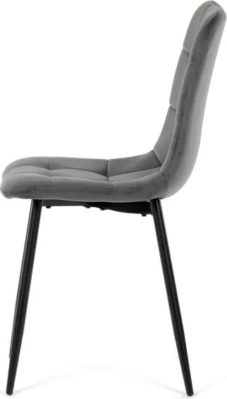 Jedálenská stolička zamatová, sivá CT-281 GREY4