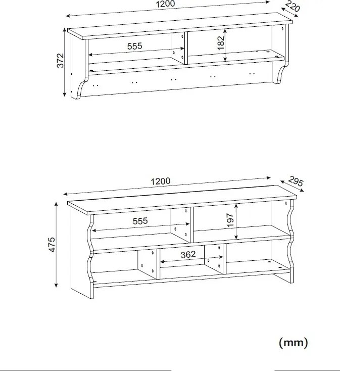 Vešiaková stena ESTER, biela / orech