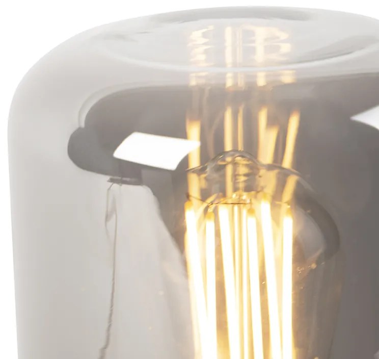 Dizajnová stolová lampa mosadz so sklom s dymovým efektom - Bliss Cute