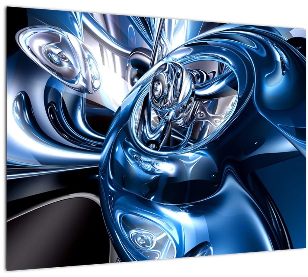 Sklenený obraz abstrakcie - kruhy (70x50 cm)