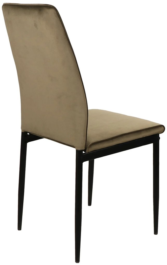 Stolička ATENA olivová (látka Bluvel 77) - moderná, čalúnená, zamatová, do obývačky, jedálne, kancelárie, kuchyne