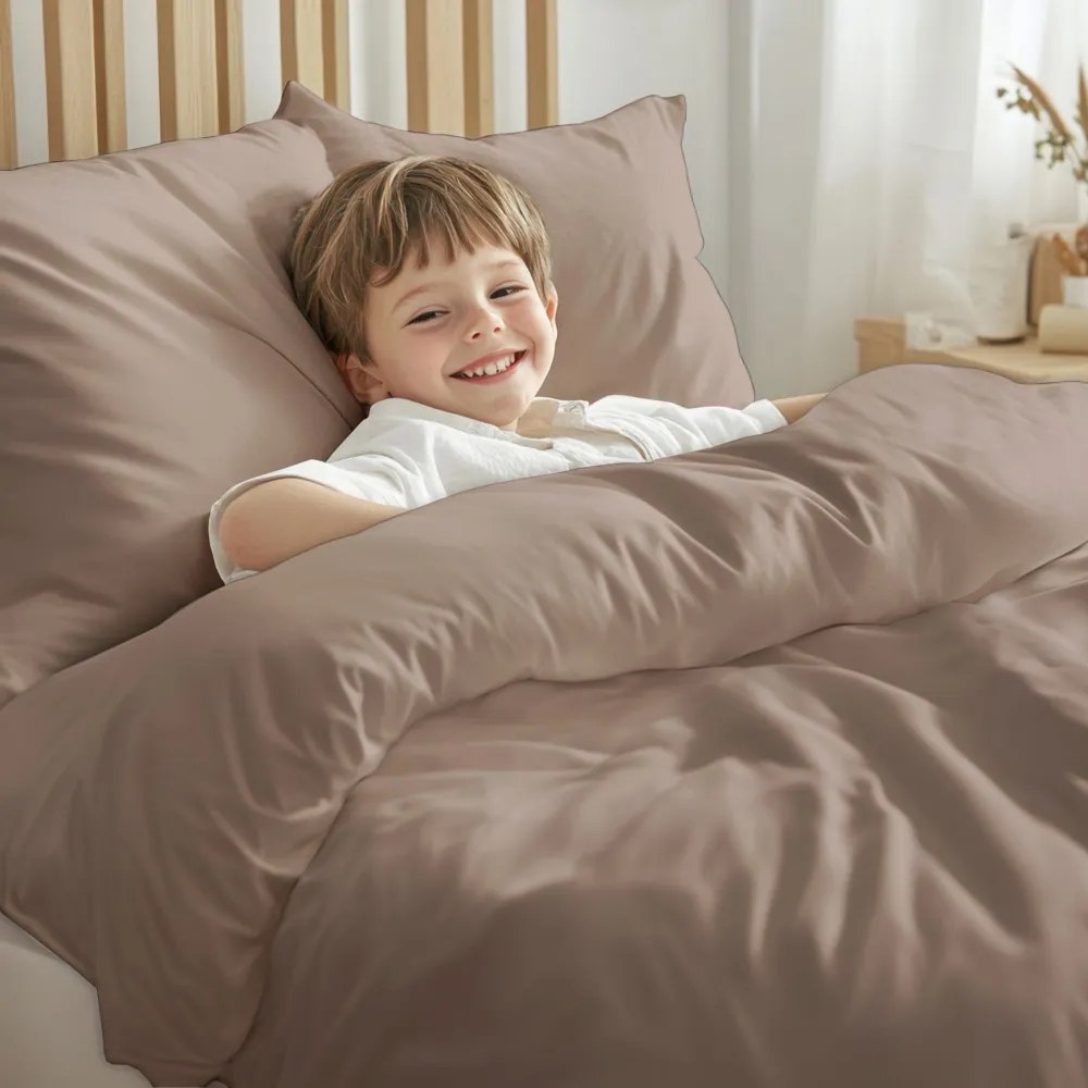 Detské bavlnené posteľné obliečky do postieľky Moni MO-071 Sivohnedé Do postieľky 90x120 a 40x60 cm