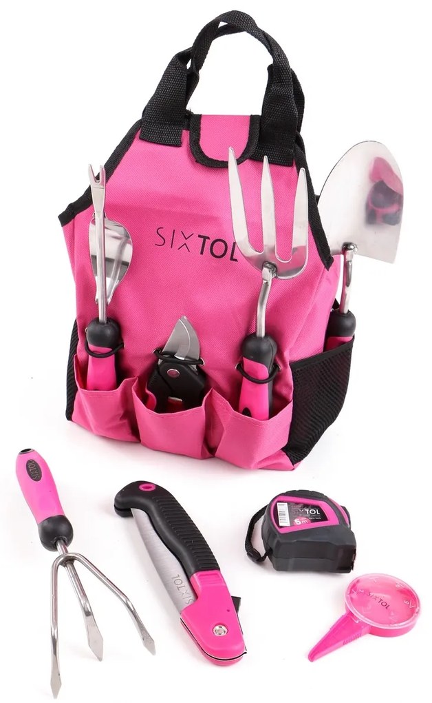 Sixtol Sada záhradného náradia Garden pink, 12 ks