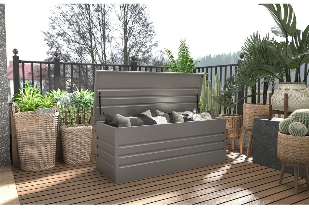 G21 Záhradný box Denver 560 L, metalický šedý plechový PE63900852