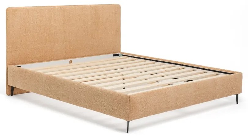 Čalúnená dvojlôžková posteľ s roštom 180x200 cm v horčicovej farbe Noira Slim – Bonami Selection