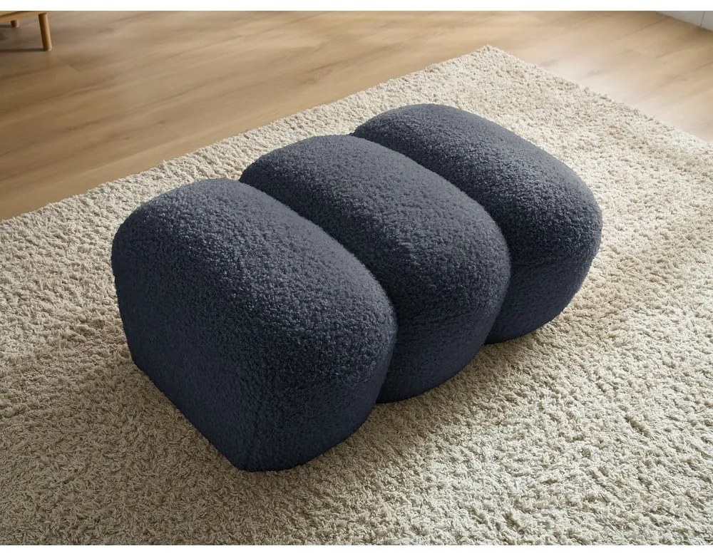 Tmavosivá podnožka z textílie buklé Hippolyte – Bobochic Paris