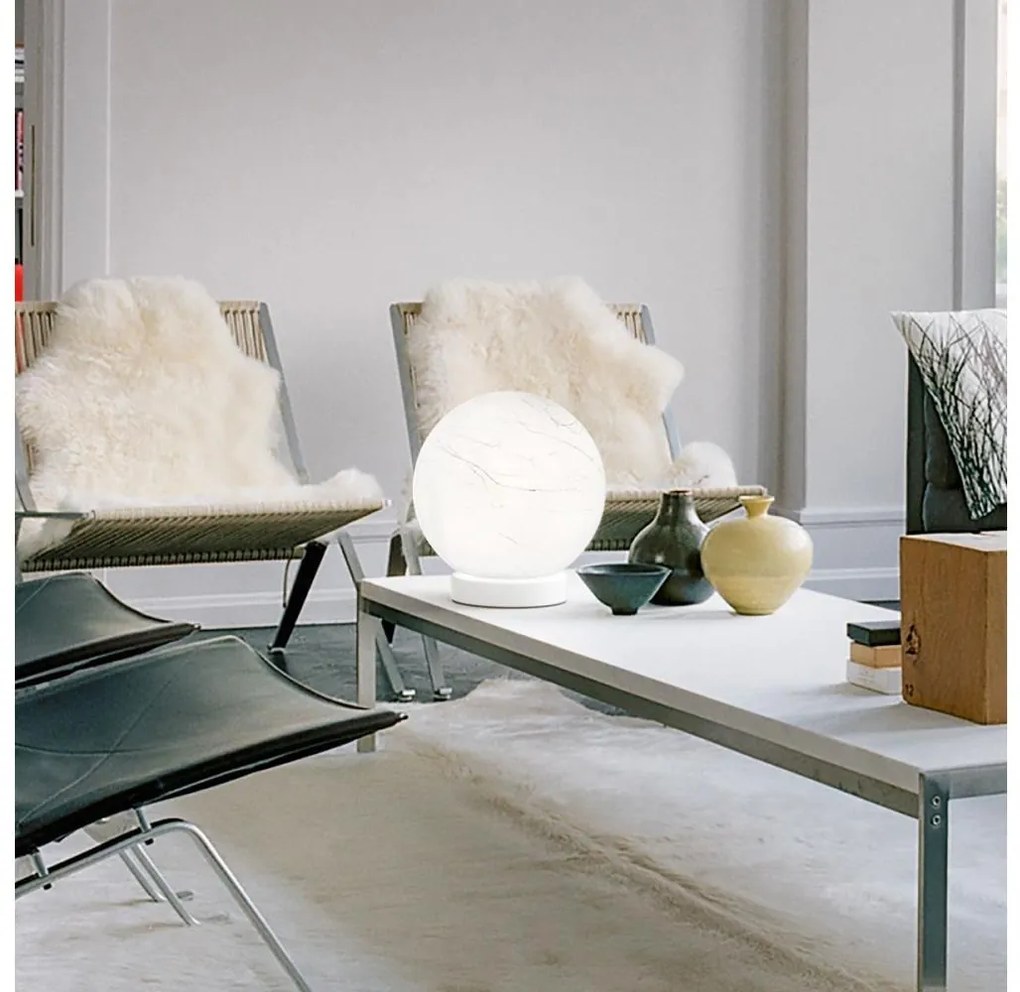 Ideal Lux - Stolná lampa CARTA 1xE27/25W/230V pr. 20 cm biela