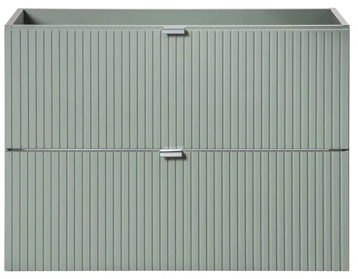 Závěsná skříňka pod umyvadlo Line Reed s deskou 80 cm zelená/dub coast evoke