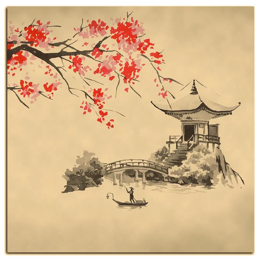 Obraz na plátne - Tradičné ilustrácie Japonsko - štvorec 360FA (50x50 cm)