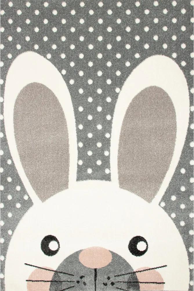 Detský kusový koberec Zajačik sivý, Velikosti 120x170cm