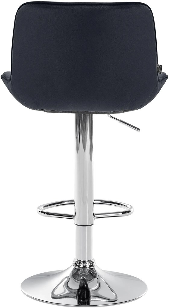 Design-Shop 2x Barová stolička Vonore - zamat, chróm rám - Čierna