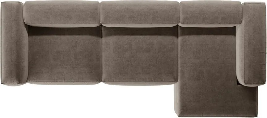 Hnedá rohová pohovka (pravý roh/s leňoškou) Bergamo – Cosmopolitan Design