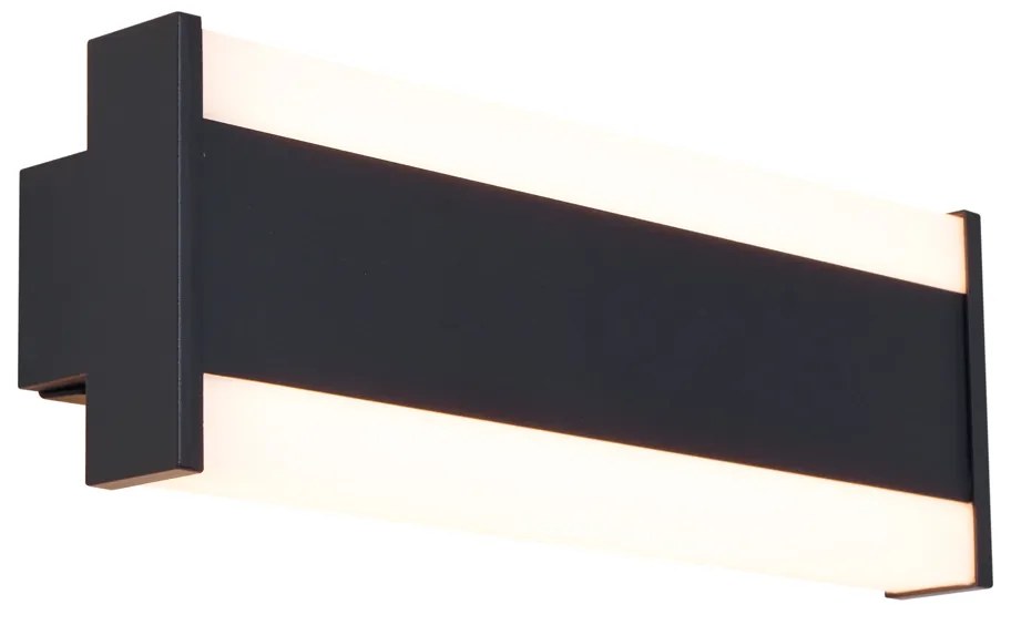 Moderná nástenná lampa čierna 30cm Vrátane LED CCT IP54 - Vanya