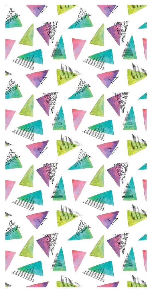 Tapeta - Farebné trojuholníky v zelených tónoch