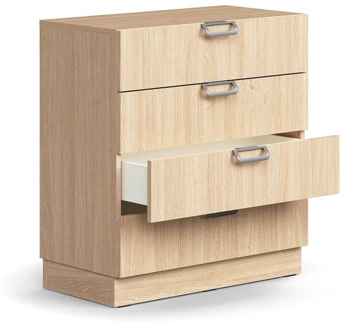 Zásuvkový kontajner QBUS, so soklom, 868x800x400 mm, dub