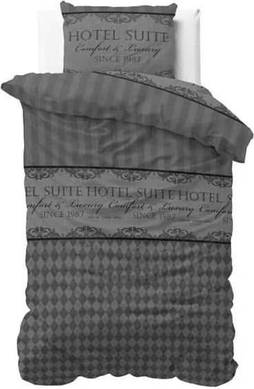 Sivé bavlnené posteľné obliečky Sleeptime Comfort Hotel, 140 × 220 cm