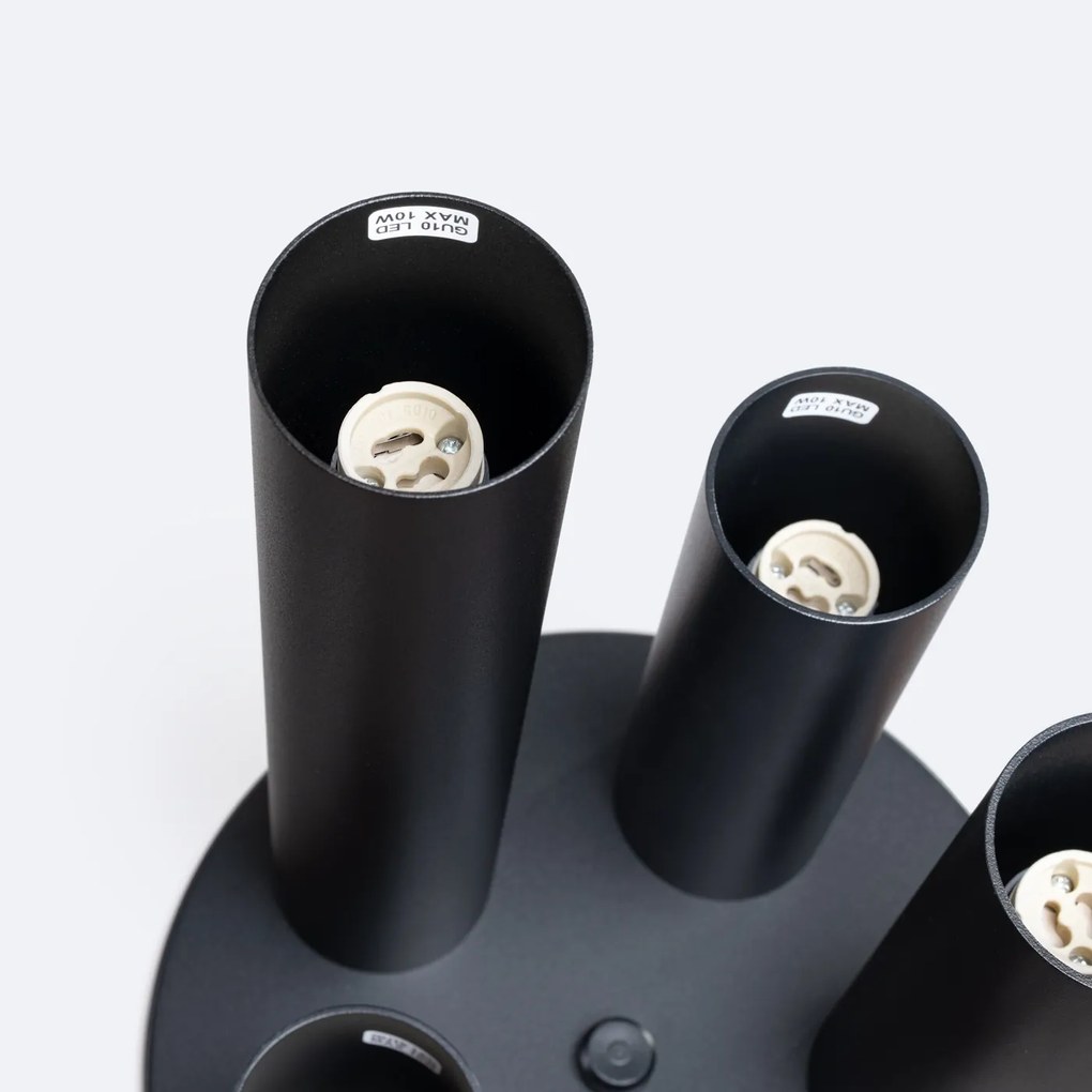 Stropné svietidlo Lagos, 5x čierne kovové tienidlo