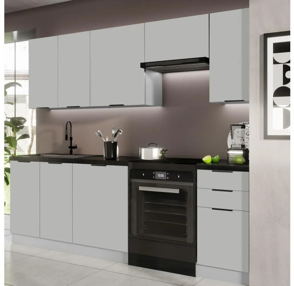 Kuchynská linka PEARL 240 cm sivá