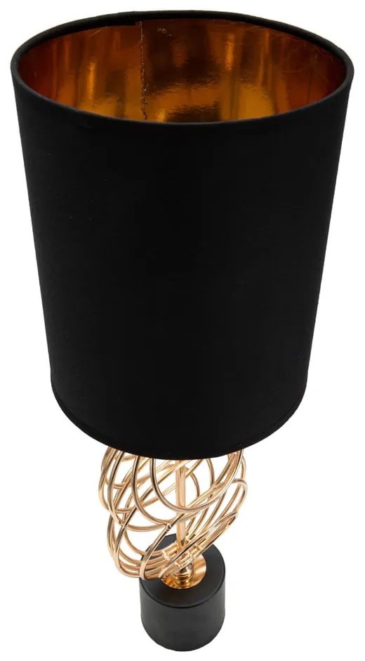 Čierna/v zlatej farbe stolová lampa s textilným tienidlom (výška 58,5 cm) Circly – Mauro Ferretti