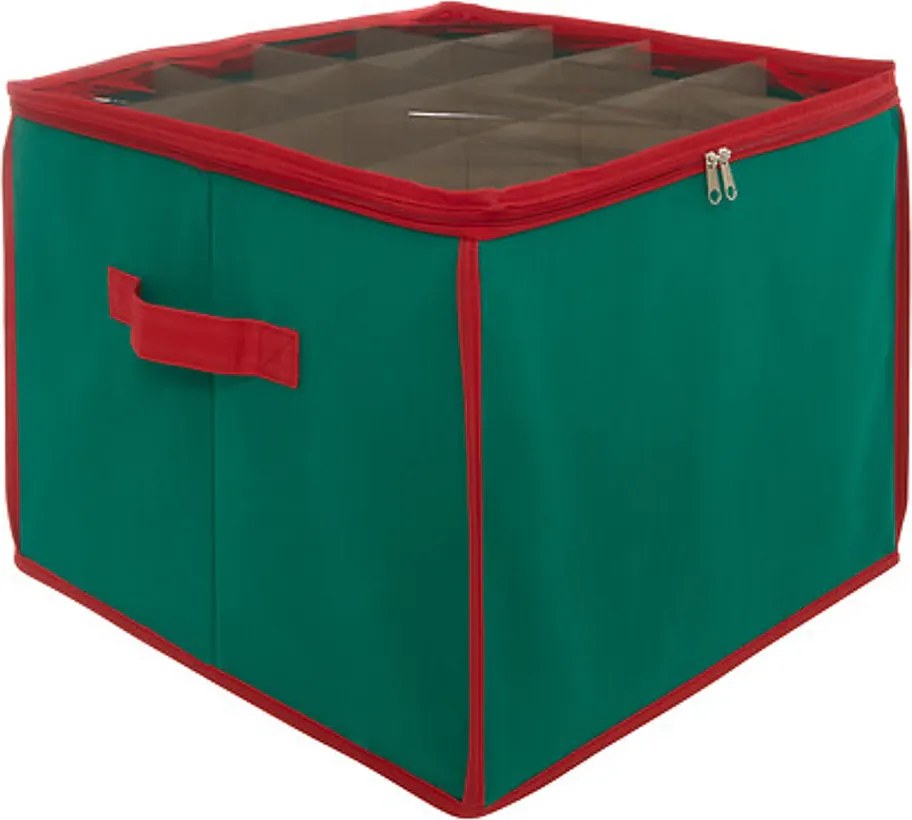 VERK GROUP Vianočný úložný box na banky, gule a vianočné ozdoby, 48 kusov, zelený