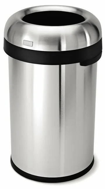 Guľatý otvorený kôš 80 l, matná oceľ, nerez