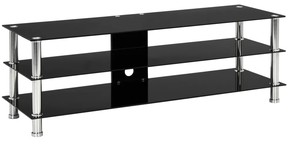 vidaXL TV stolík čierny 120x40x40 cm tvrdené sklo