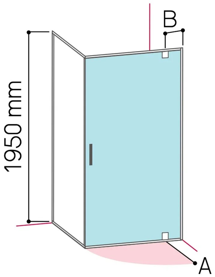 Glass 1989 Isy - Sprchový kút otváravé dvere do niky alebo v kombinácii s bočnou stenou, veľkosť 80 cm, profily chrómové, číre sklo,…