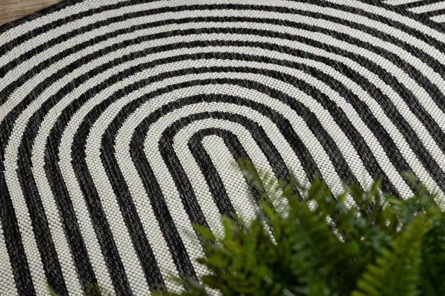 Koberec ORGANIC 2131 geometrický, krémový / čierny / naturálny