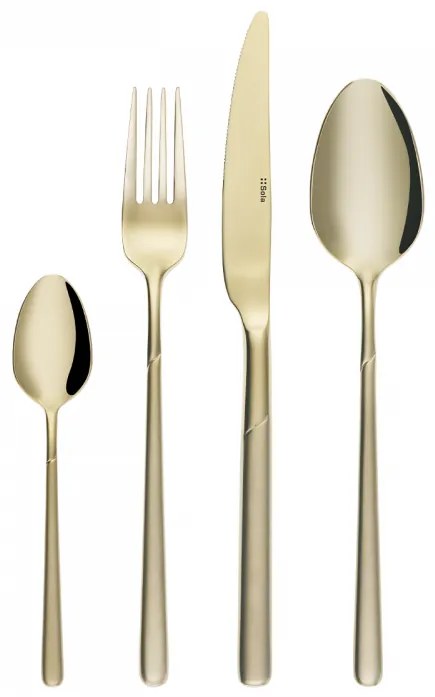 Príborový set 16 ks – Kyoto PVD Champagne pieskovaný (103592)