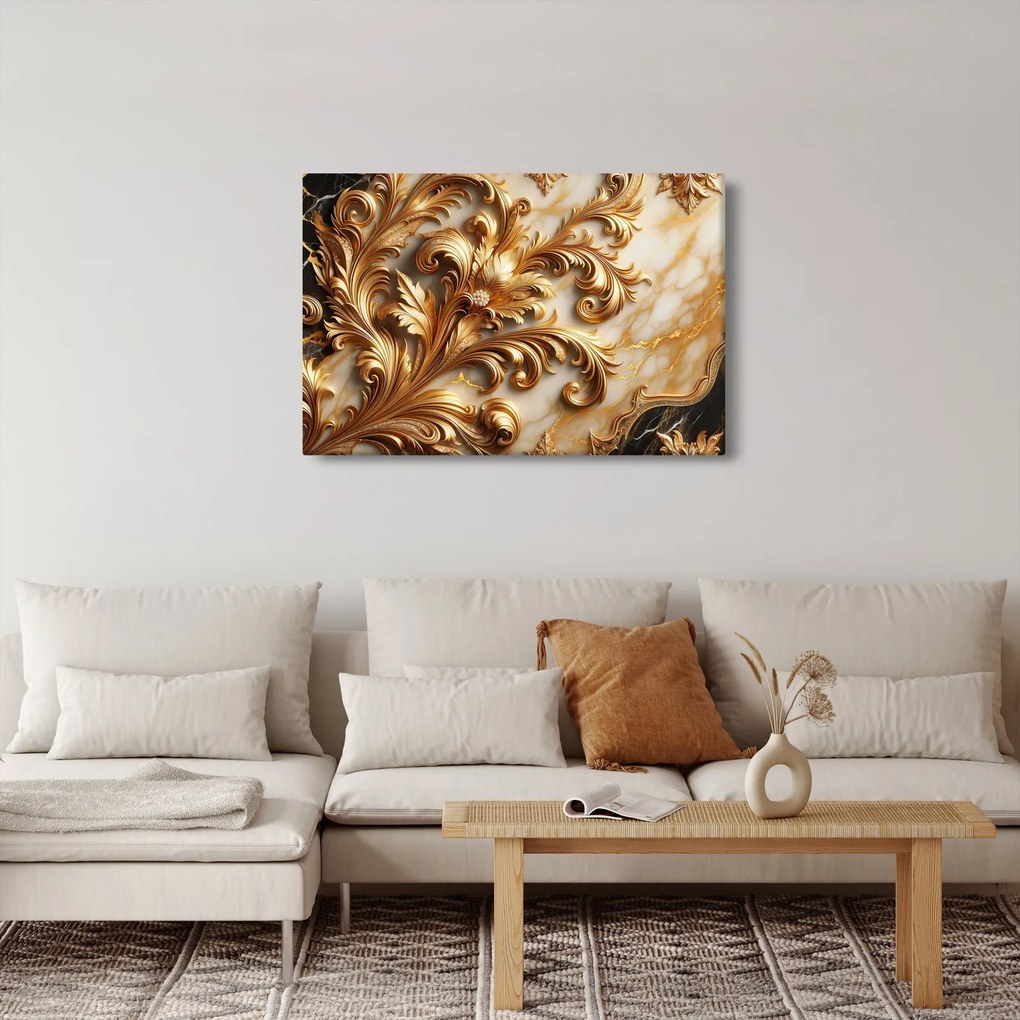 Obraz - Mramor so zlatom (90x60 cm)