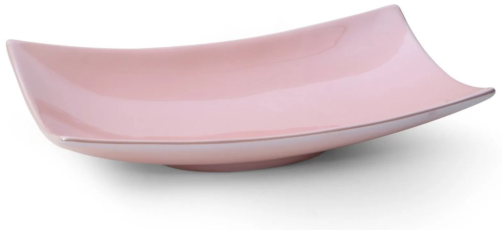 DEKORAČNÝ KERAMICKÝ TANIER SIMONA1 (01) 31X17X7 CM RUŽOVÝ