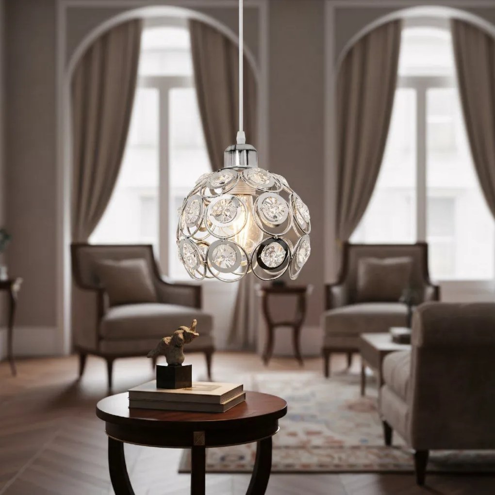 Toolight - Elegantná stropná lampa 1xE27 APP207, chrómová, OSW-00402