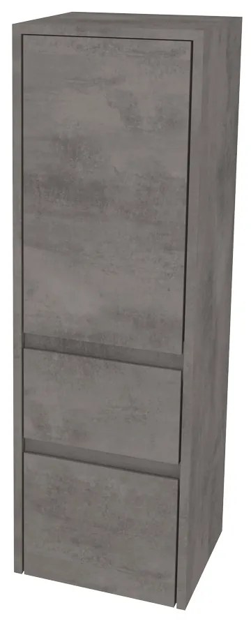 Mereo, Mereo Opto kúpeľňová skrinka vysoká 125 cm, pravé otváranie, Multidecor, Betón tmavosivý, MER-CN995PBET2