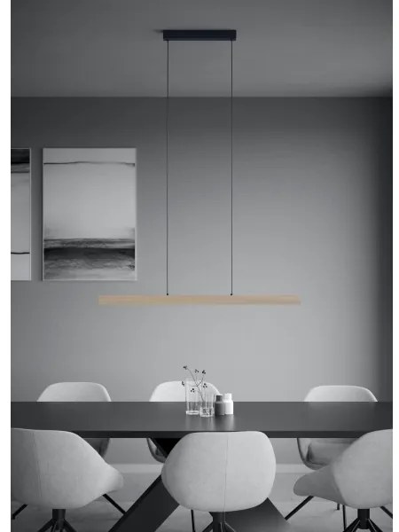 Eglo 390369 - LED Stmievateľný luster na lanku MONTEBUONO LED/21W/230V 3000K hnedá