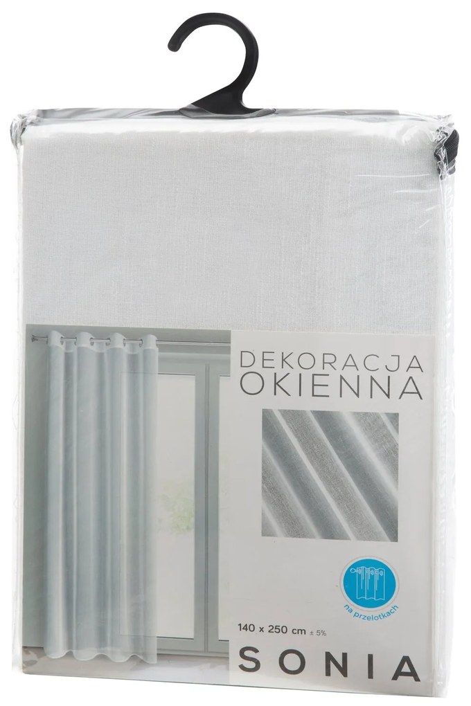 ZÁCLONA NA KRÚŽKOCH SONIA 140X250 CM BIELA