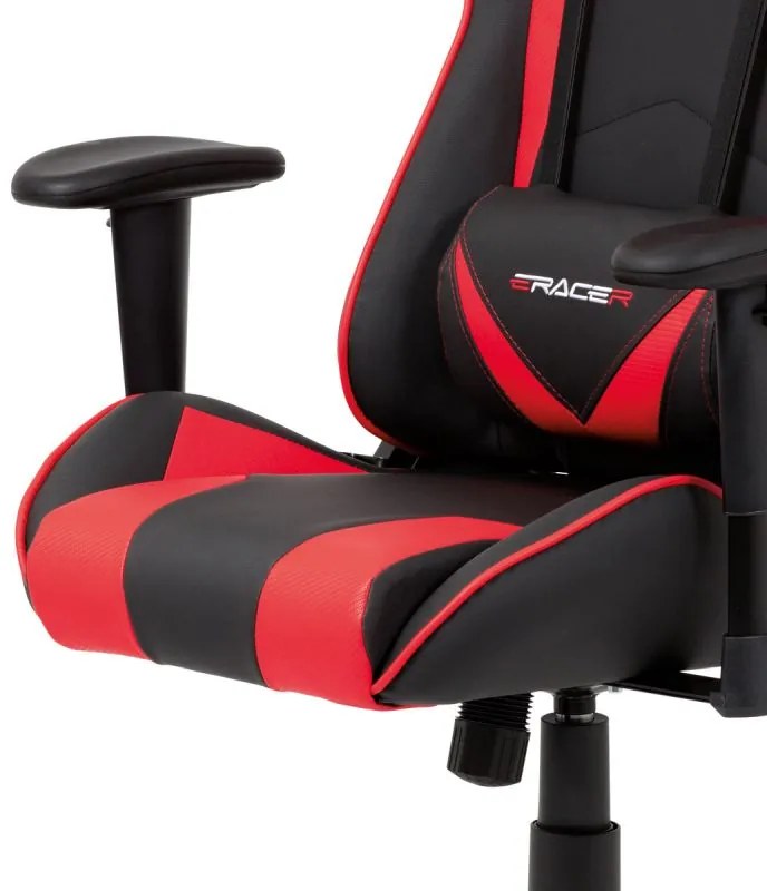 Autronic, Herné kreslo, červená, ekokoža, 130 kg, KA-F03 RED