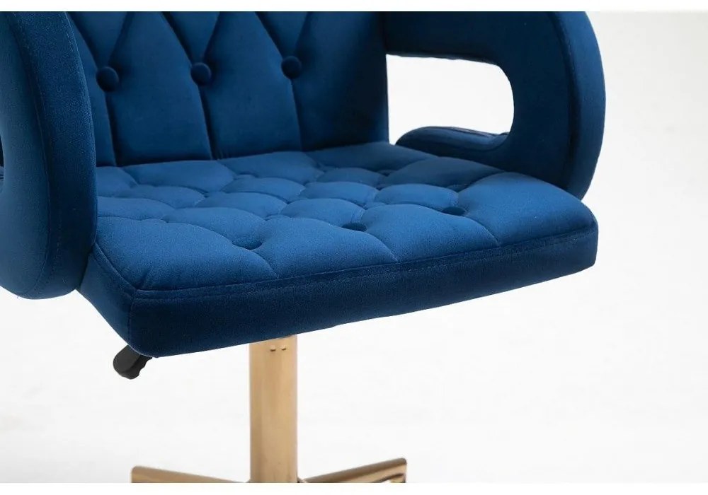 LuxuryForm DESIGN Stolička BOSTON VELUR na striebornom kríži - modrá