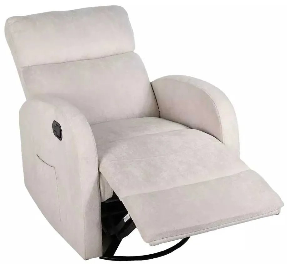 LuxuryForm DESIGN Televízne kreslo BRUNO otočné, hojdacie s polohovaním - béžové