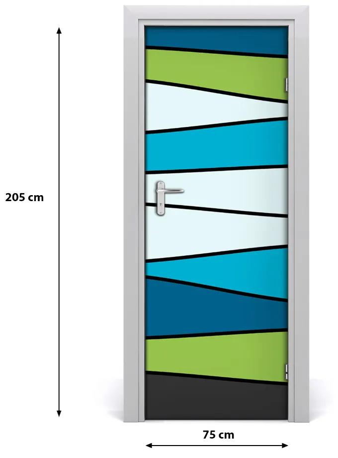 Samolepiace fototapety na dvere farebné pásky 75x205 cm