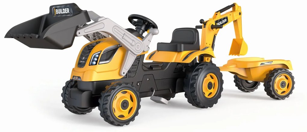 Šliapací traktor Builder Max s bagrom a vozíkom