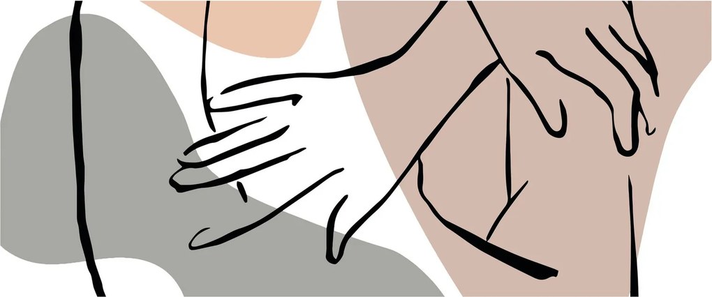 Obraz - Woman body line art N⁰2 (120x50 cm)