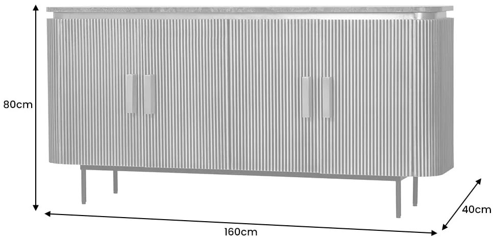 Komoda Veneziano 160cm zelený mramor