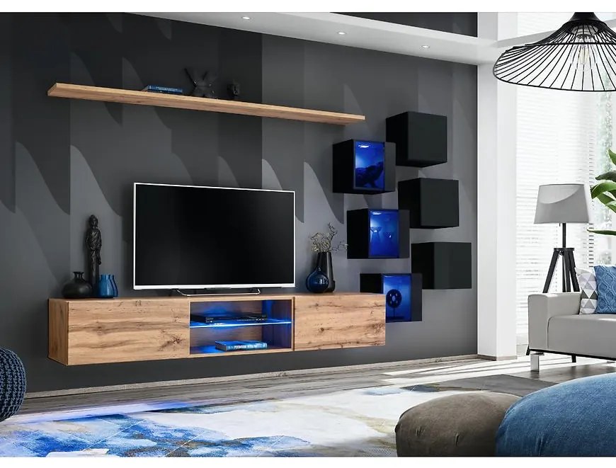 Obývacia Stena Switch Xxi Wotan/Čierna