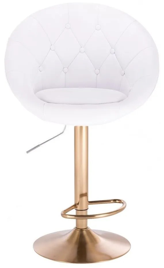 LuxuryForm DESIGN Barová stolička VERA na zlatom tanieri - biela