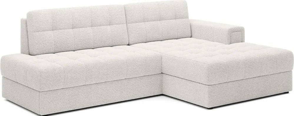 Krémovobiela rozkladacia rohová pohovka z textílie buklé (pravý roh/s leňoškou) Blezalt – ELTAP