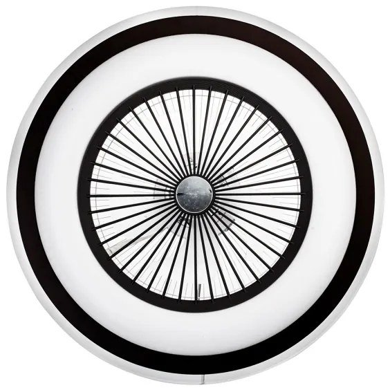 LED Stmievateľné stropné svietidlo s ventilátorom ZEPHYR LED/48W/230V čierna + DO